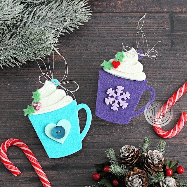 Have Fun with Die Cutting: Mug Ornaments with Felt - Hero Arts