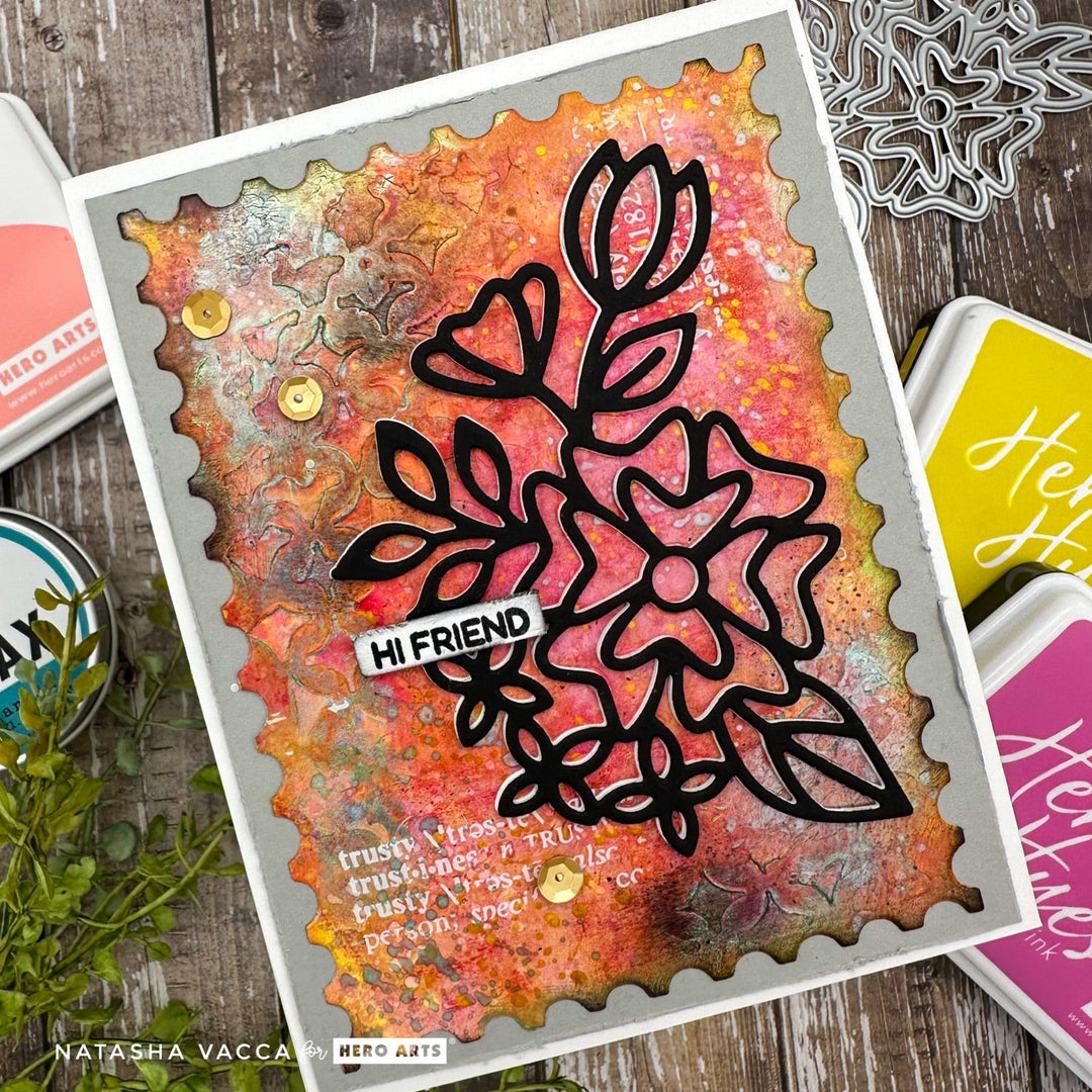 Mixed Media Cluster Flower with Core Inks